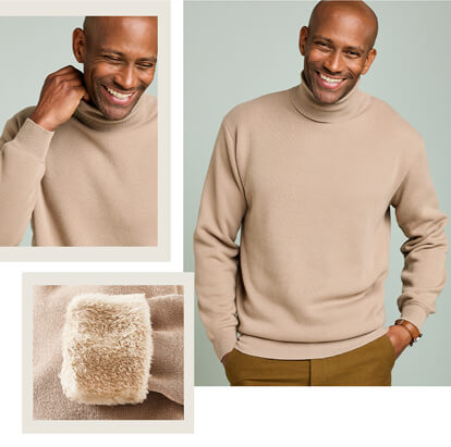 Fleece Lined Roll Neck Top - MD458